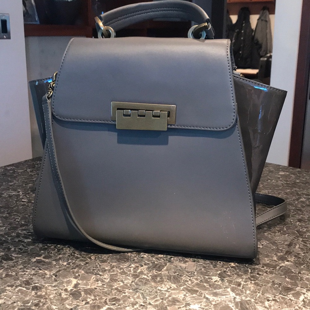 Zac Posen two-tone Earta Gray Leather Tote Bag